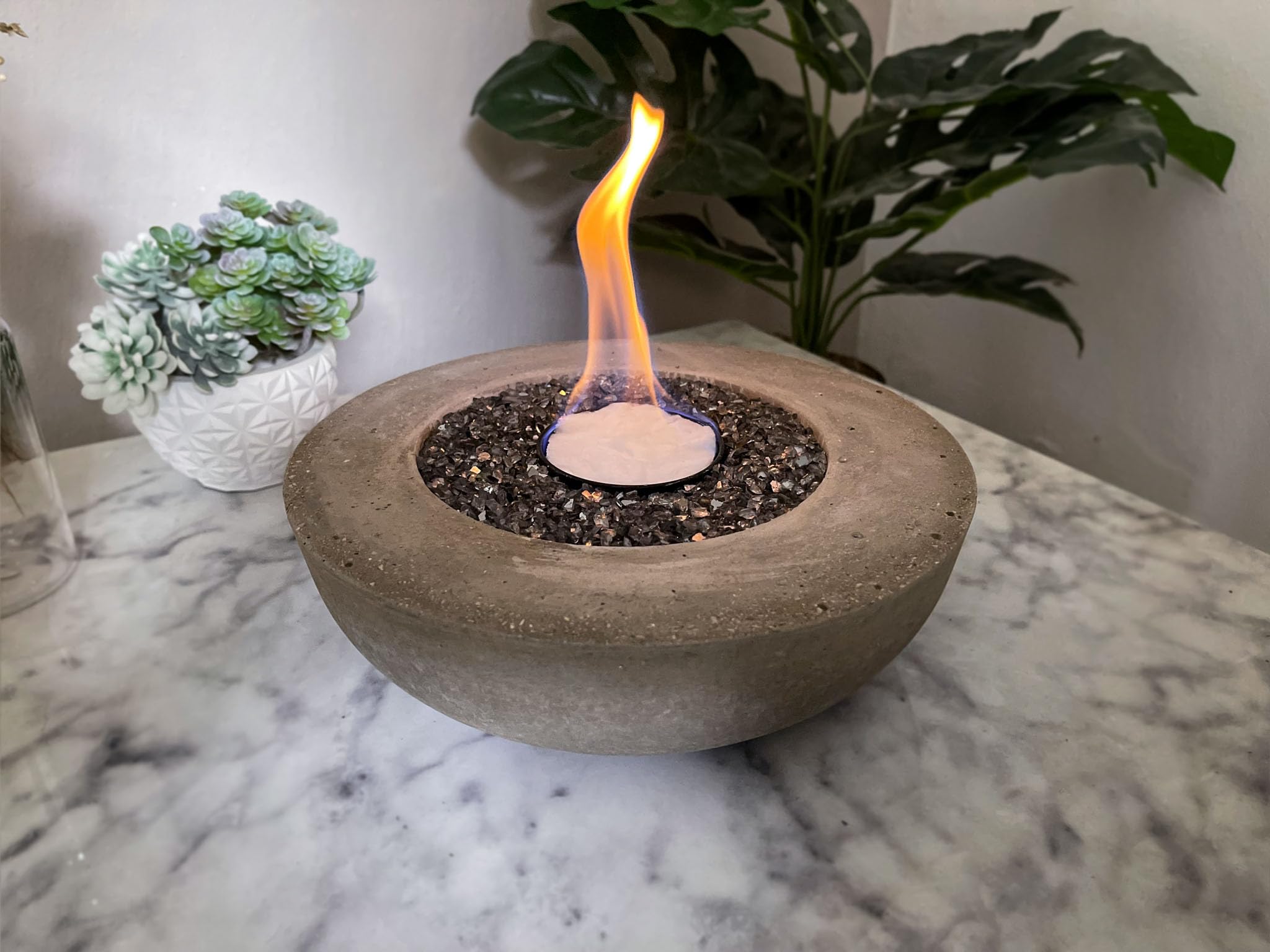 Stabile Beton Ethanol Kerze Indoor, Outdoor Gartenfackel Gedankenwunder Manufaktur
