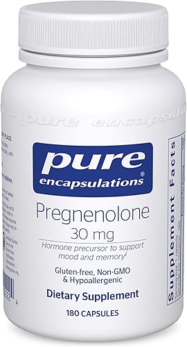 Pure Encapsulations Pregnenolone 30 mg  Suplemento para apoyar el sistema inmunológico la memoria y el equilibrio hormonal  180 cápsulas