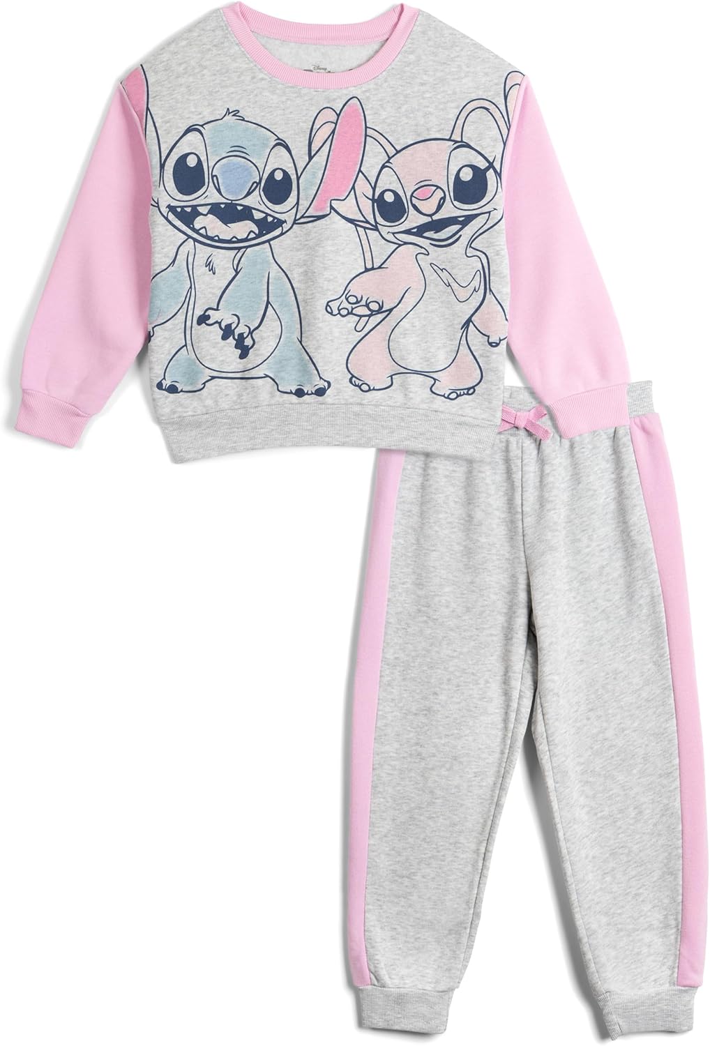 Disney Junior Girls Fleece Pullover Sweatshirt and Jogger Pants Outfit Set Toddler to Big Kid Sizes (2T - 14-16)