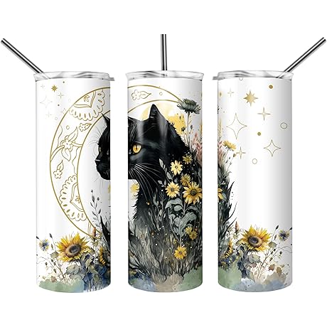 Metaphysical Black Cat 20oz Stainless Steel Tumbler Water Bottle