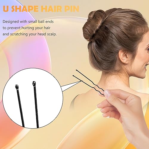 Miniatura 3 de Restoo - Juego de 50 redes invisibles para el cabello y 50 horquillas en forma de U, paquete individual de 20 pulgadas, redes de malla con borde