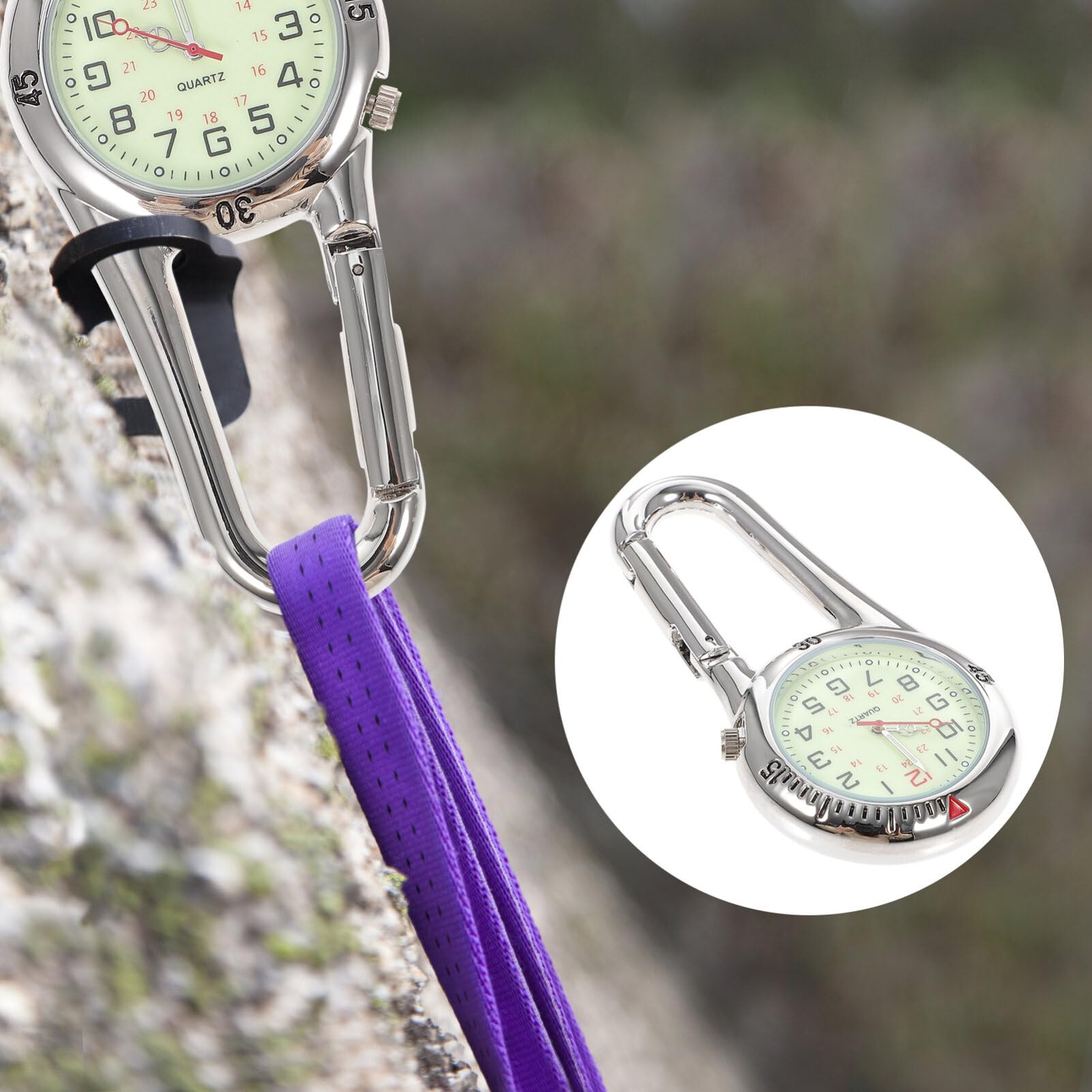 ULTECHNOVO Orologio a Clip Con Quadrante Fosforescente E Moschettone Per Zaino Cintura Orologio Da Taschino Unisex Leggero Per Escursionismo Alpinismo Infermieri Movimento Preciso
