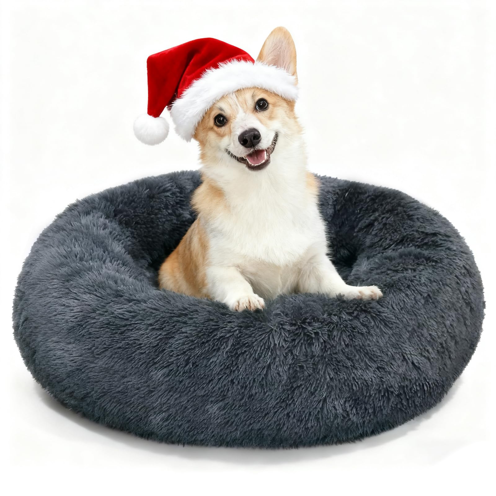 MDDK DY Cuccia Cane Interno, Cuccia Gatto Morbido Lavabile e Confortevole,Letto Per Gatti e Cani Soffice Domestici a Ciambell, Cuscino Cane Taglia Media e Grande (50 * 20CM Grigio Scuro)