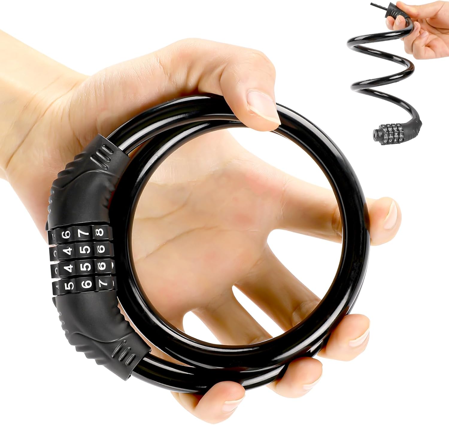 Combination Bike Cable Locks, 4 Digit Bike Lock Chain Bike Lock Cable Heavy Duty