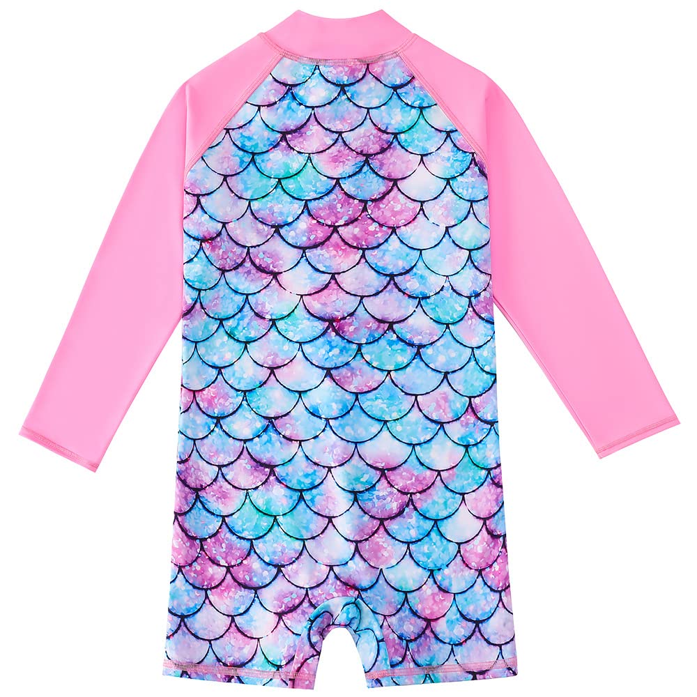 PUBAMALL Trajes de Baño para Niñas - Traje de Baño de Una Pieza Prp وقت l, Para Niñas (As1, 9 Años, Rosado)