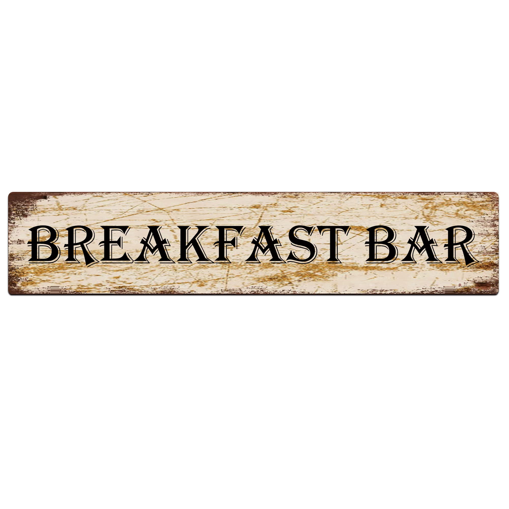 Kilspu Breakfast Bar Street Sign Vintage Sign Retro Metal Plaque Bar Pub Poster Wall Art Decor Tin Sign 4X16 In / 10X40 Cm