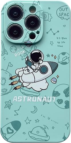 Yonds Queen Funda transparente y bonita para iPhone 11, diseño de astronauta espacial, planeta y luna, con estilo de TPU a prueba de golpes,