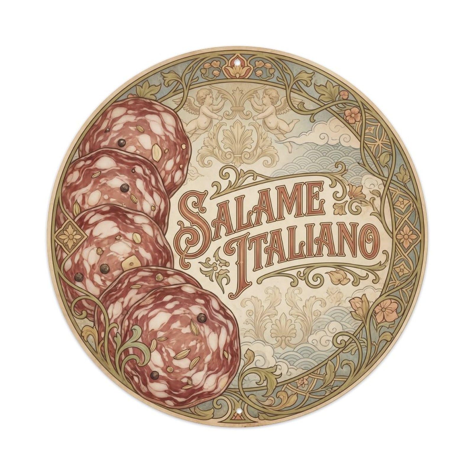 Italian Salami Charcuterie Cuisine Vintage Metal Tin Sign