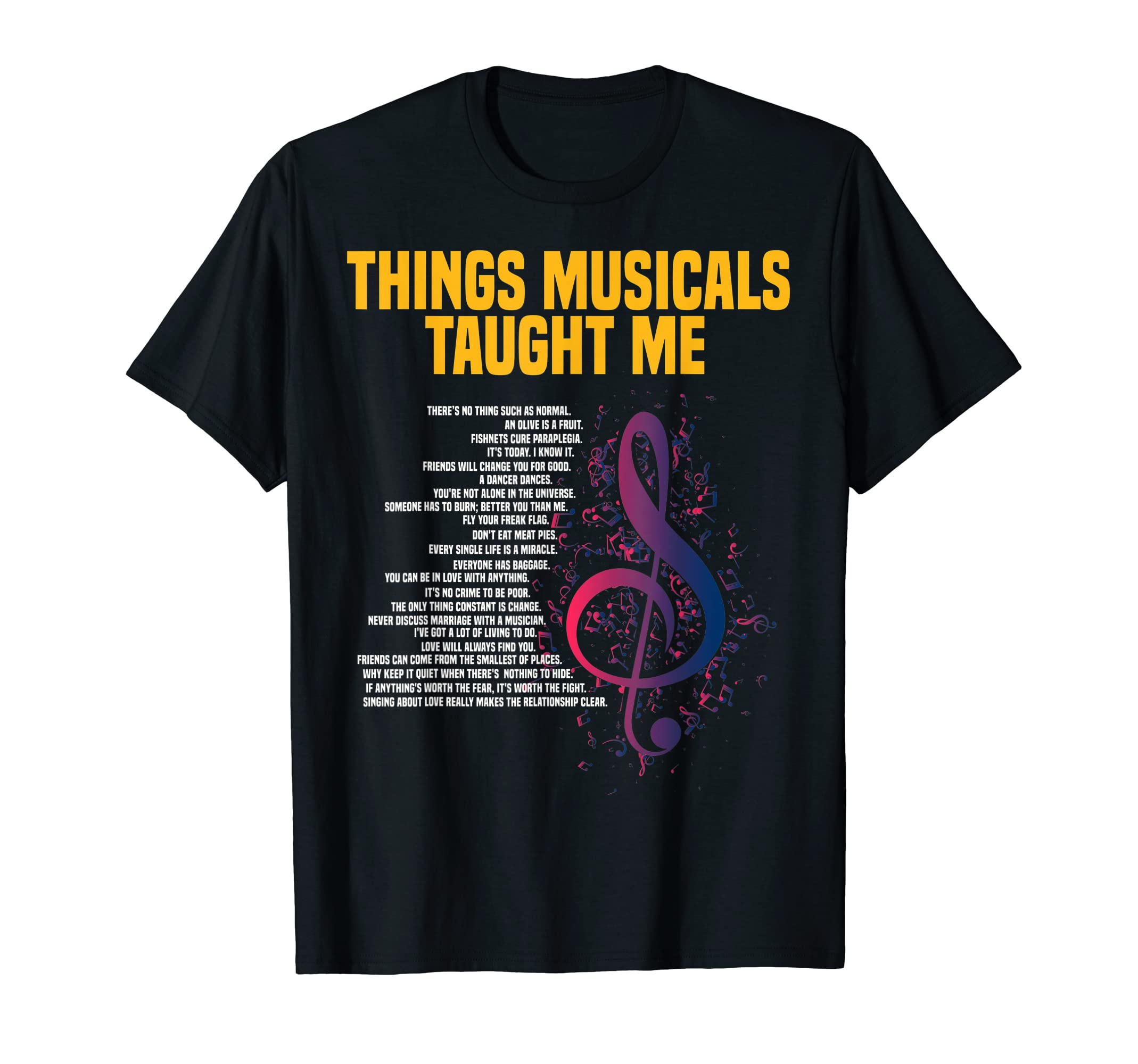Music Theatre - Musicals Taught Me Actor Gift!Music Theatre Things Musicals Taught Me Actor T-ShirtOEKO-TEX STANDARD 100