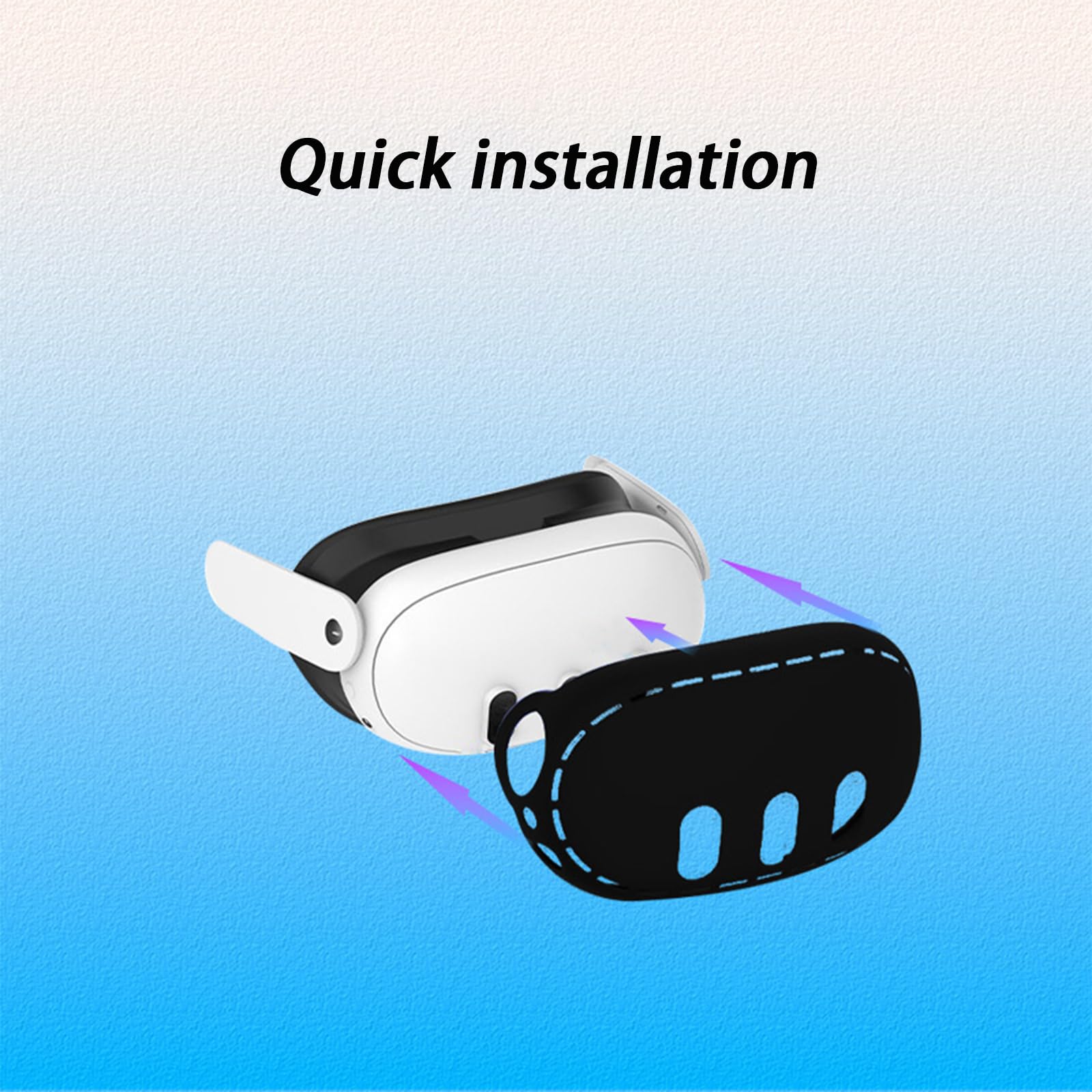 Schutzhülle aus Silikon, VR Headset Shell Schutzhülle für Meta Quest 3,Silikon VR Shell Front Face Protector Abdeckung Kompatibel mit Meta Quest 3 Schockproof & umfassender Schutz für VR (schwarz)