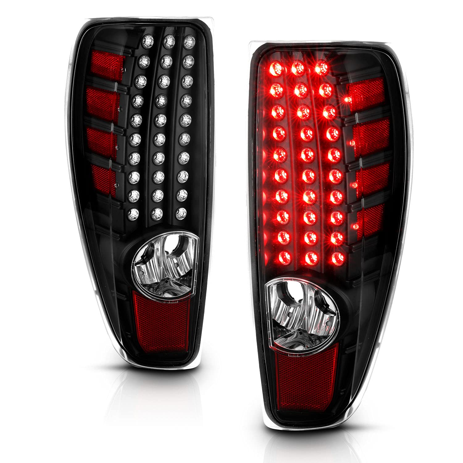 シボレー GMC コロラド キャニオン 純正テール Amazon | AmeriLite 2004-2012 ブラック LED 交換用テールライトセット