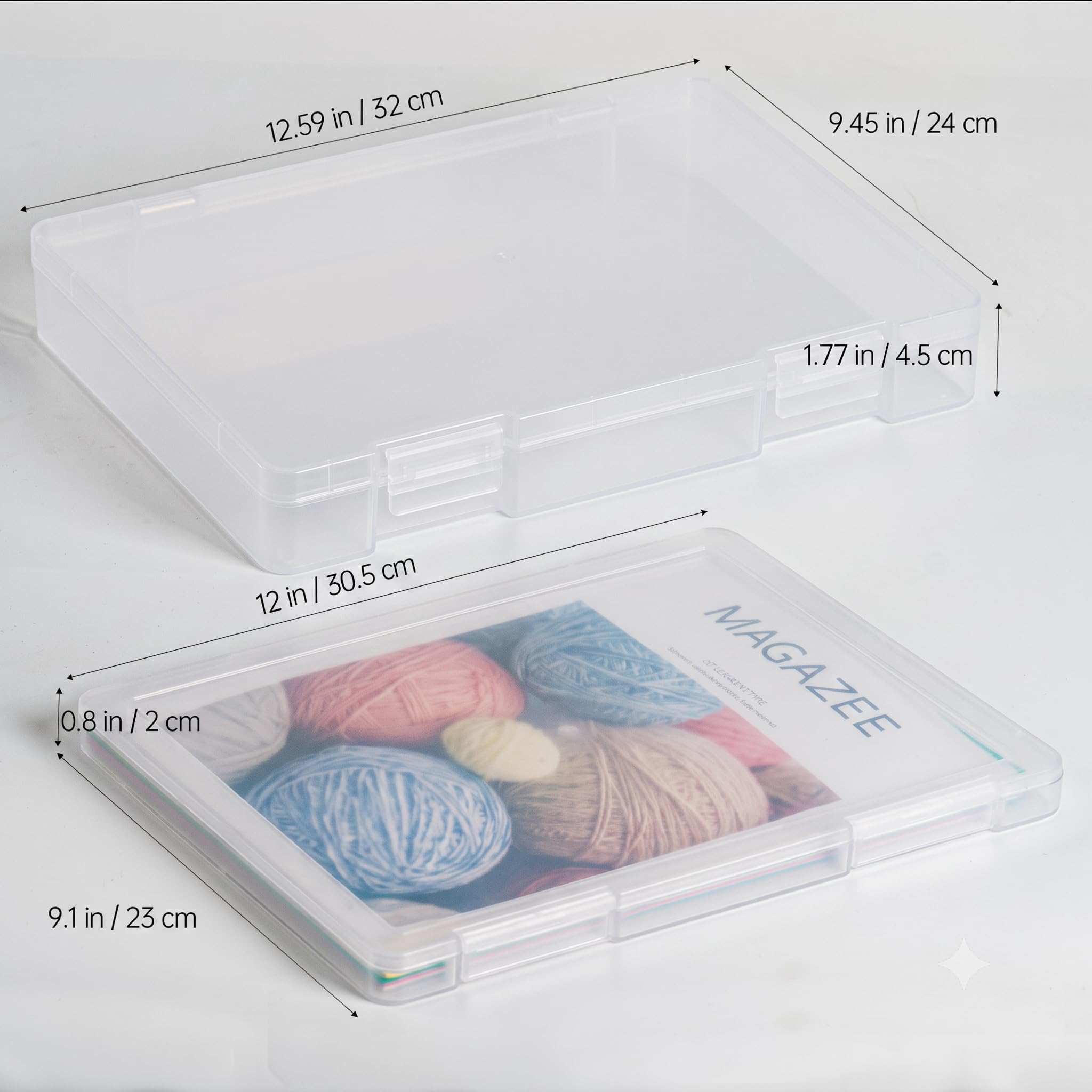 Confezione da 12 scatole di carta formato A4, 21 x 28 cm, in plastica, portatili, per lettere americane e carta A4, multiuso, spesse, per album di ritagli, per ufficio