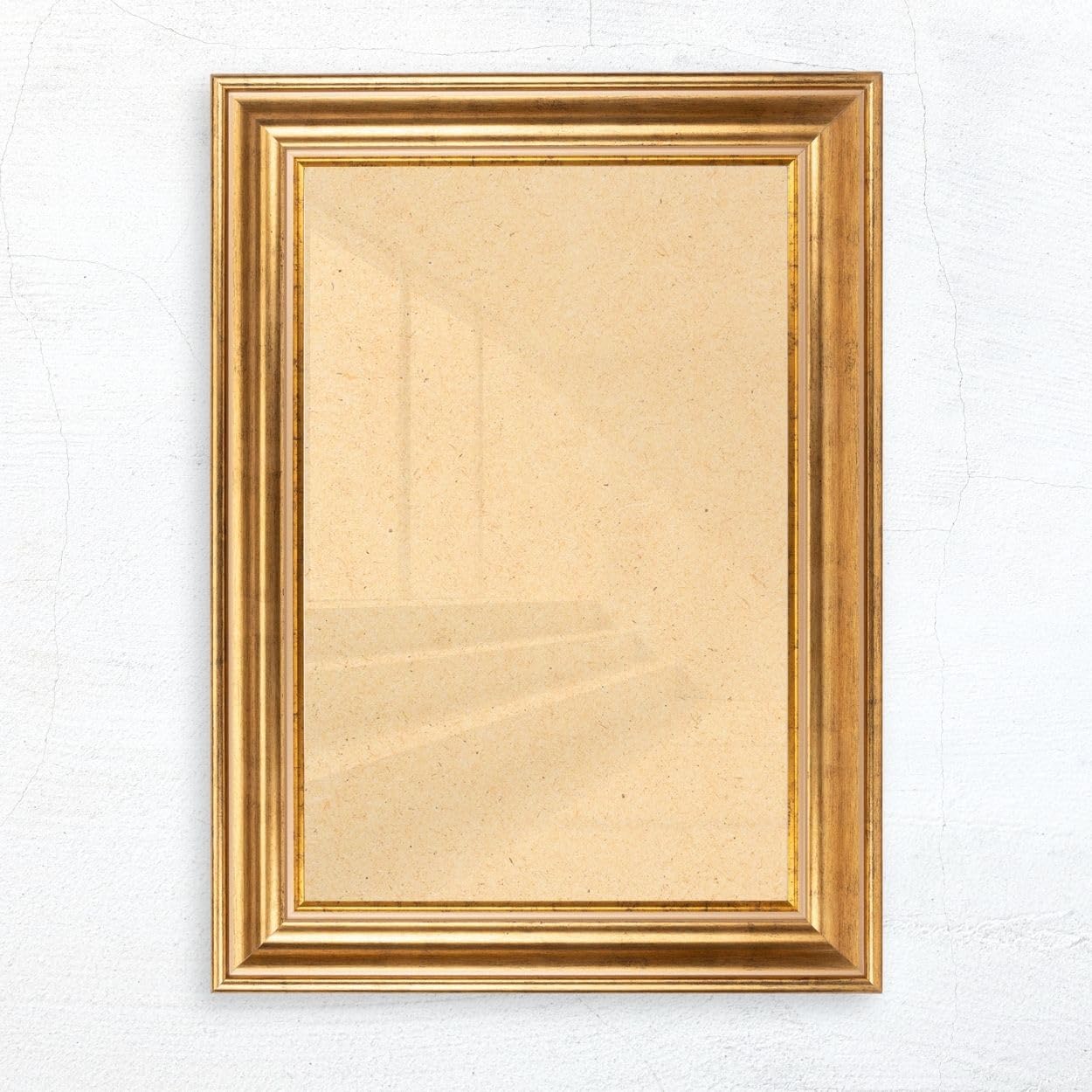 N°75 Barock Bilderrahmen 20x20 cm Bildmaß, Gold, Massivholz | breite Echtholz-Profilleiste, Acrylglas glasklar & bruchsicher, Vintage-Stil, HDF-Rückwand, Metallaufhänger, handgefertigt