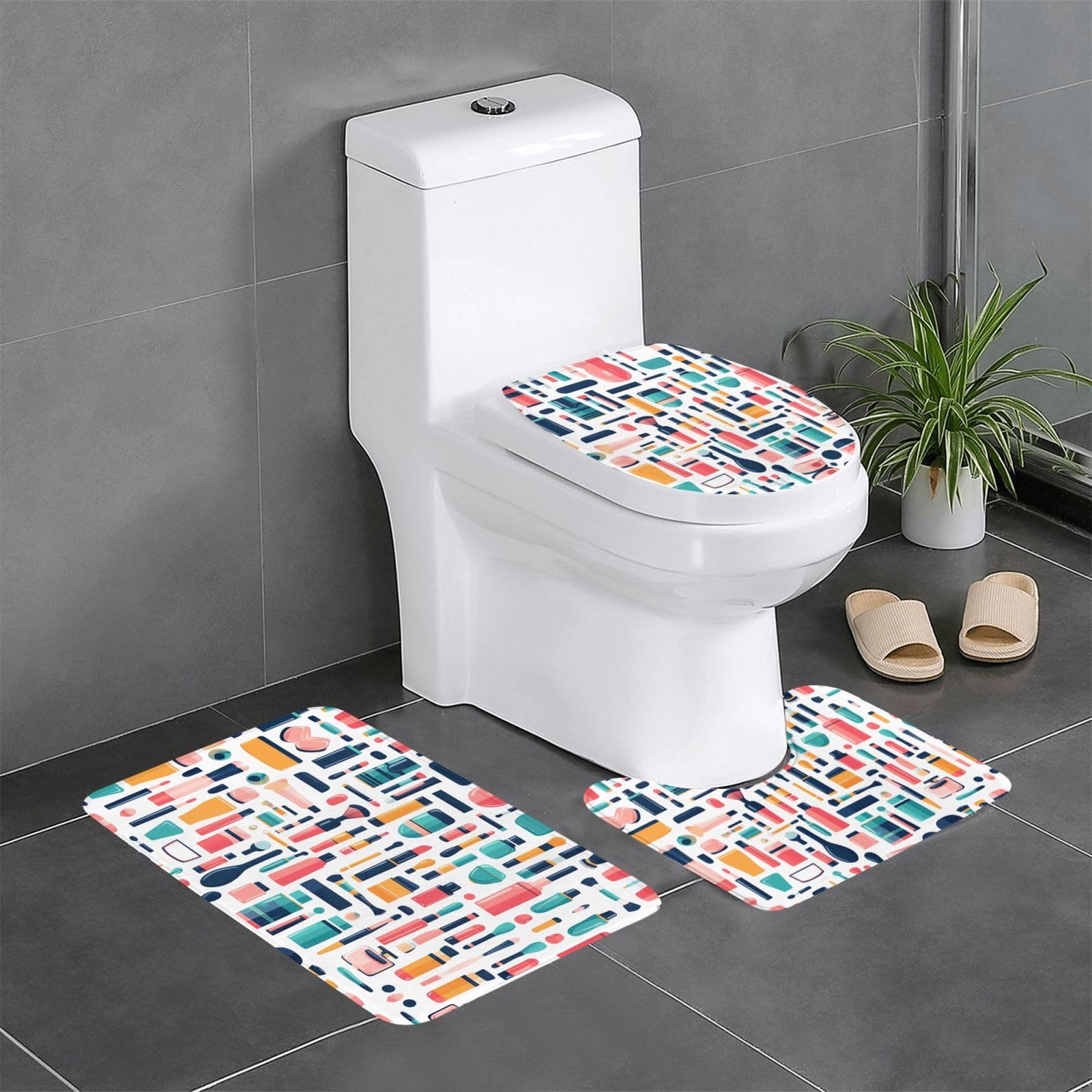 Tapis de bain antidérapants salle de bain wc baignoire lot de 3