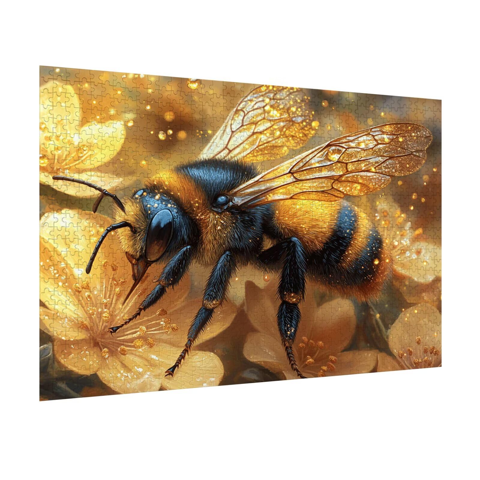 1500 sztuk puzzli dla dorosłych Bee Challenging Puzzle Games, n-590 | Puzzle dla dorosłych roślina, wskazówki z literami z tyłu, ciasne dopasowanie puzzli, rodzinne zajęcia wewnętrzne