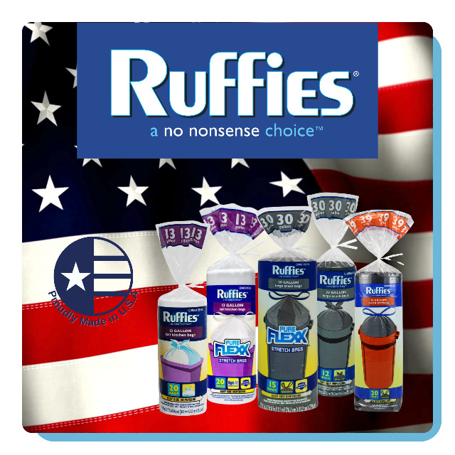 Image of Ruffies Lawn & Leaf Trash Bags - 39 Gallon, 20 Count, Drawstring - Black Bags