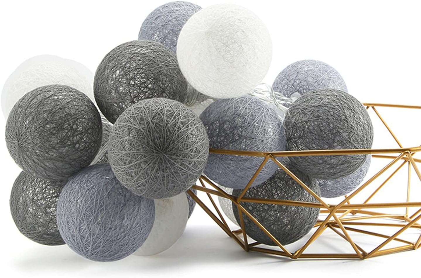 Winnerlion Cotton Ball String Lights 1.5M 10LED Pink/White Ball String Lights