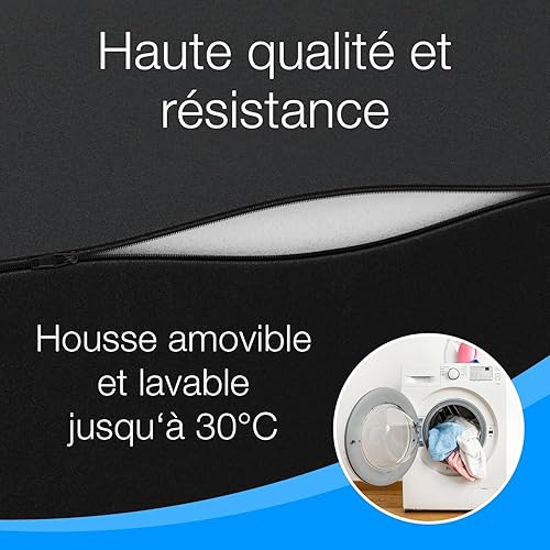ELONEO materassino pieghevole per ospiti, materasso pieghevole a 3 parti, spugna extra spessa (15cm), lavabile, cubo a disco intervertebrale, adulti (nero, 75 x 195 x 15 cm) - 9