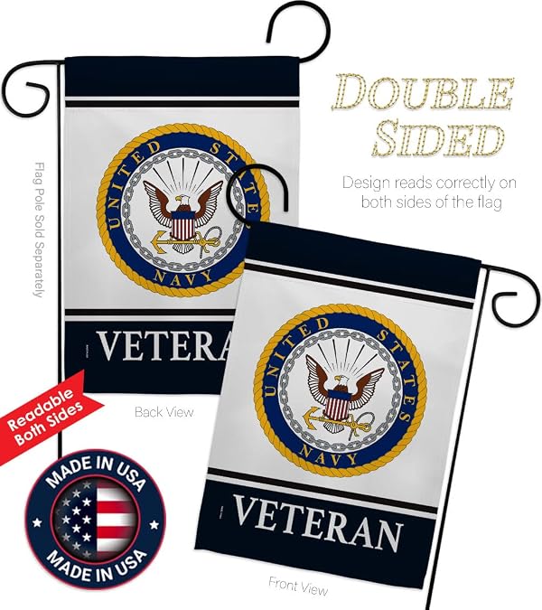 Navy Veteran Eagle Flag Pole Kit for Outside House Armed Forces Official Military Memorabilia Home Door Poster Cemetery Decorations Veteran Garden Remembrance Memorial Day Gifts Made in USA by US MILITARY - Used condition - Image 5