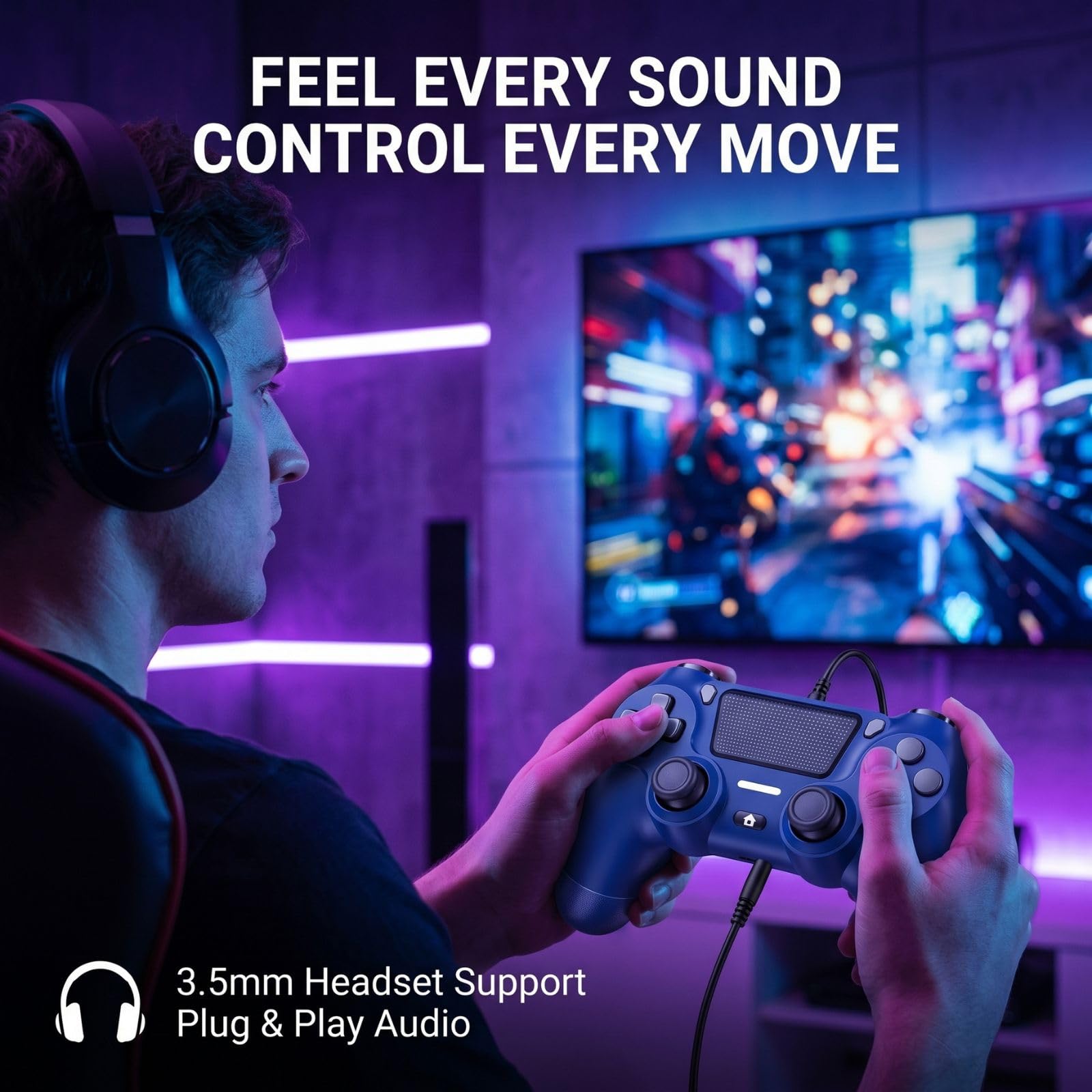 BJXOZ Mando inalámbrico para PS4, Controlador