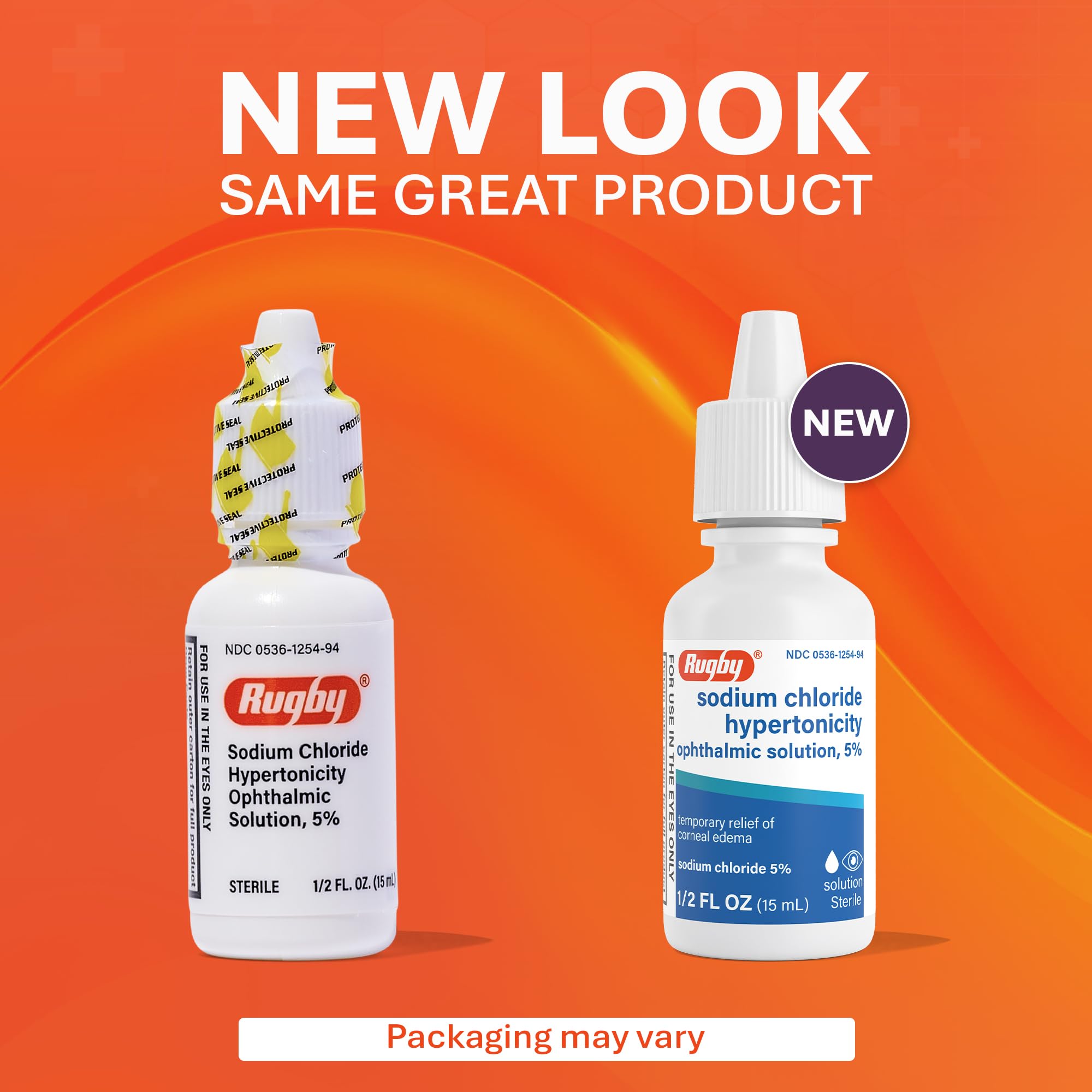 Rugby Sodium Chloride Hypertonicity Ophthalmic Eye Solution 5% - Sodium Chloride Eye Drops for Temporary Corneal Edema Symptom Support - Alcohol-Free - 0.5 Fl. Oz. (1-Pack) — Amazon image 3