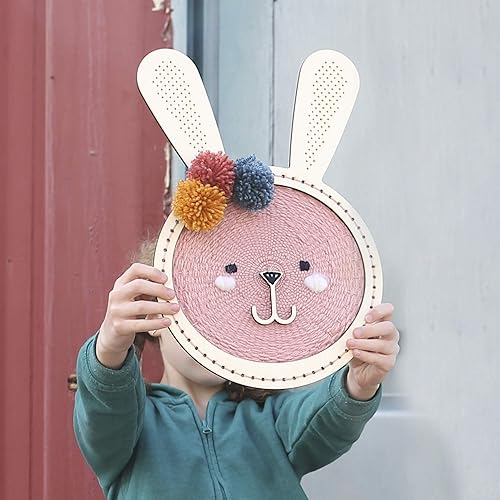 Miniatura 5 de Sozo DIY Kit de tejer diseños para niños. Gran regalo para principiantes. Incluye todo lo que necesitas para hacer una decoración de hogar  Conejo