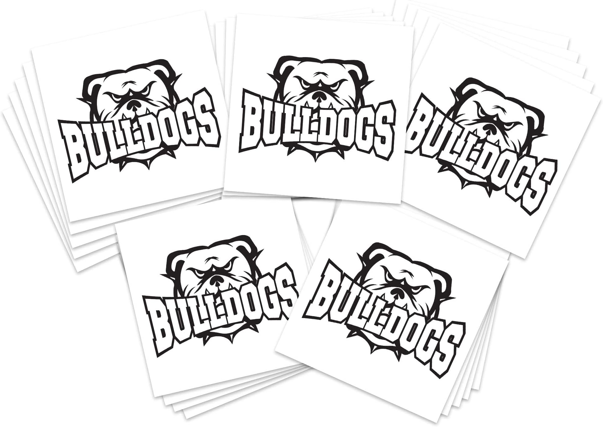 FashionTats Bulldog Mascot Temporary Tattoos Pack of 25