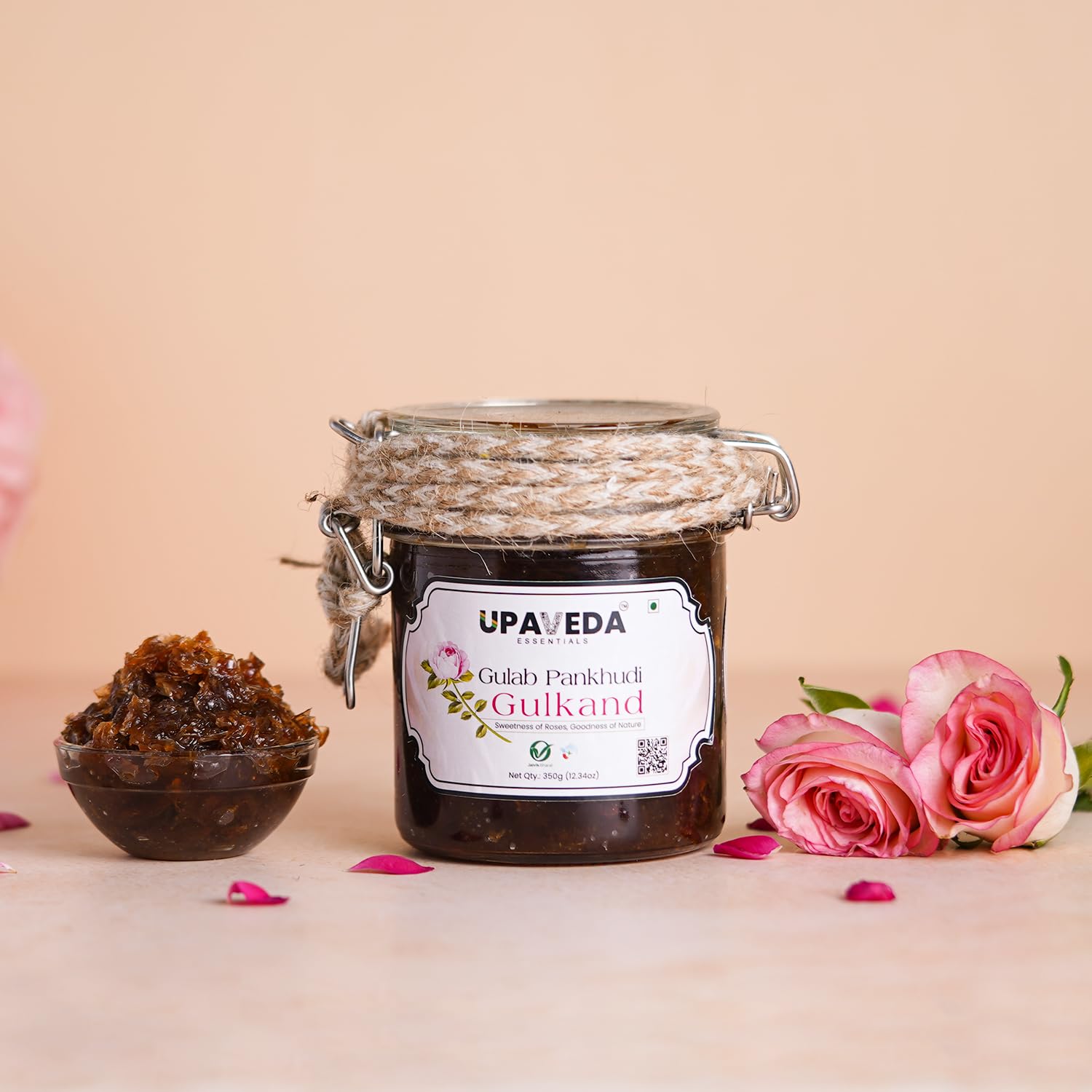 Upaveda Organic Sun Cooked Gulkand 350gm | Damask Rose and 100% Natural Rose Petal Jam | | Good for gut health | No artificial chemicals or preservatives Sweetened with Raw Sugar (Mishri) (B0CHF29WXJ) Amazon Price History, Amazon Price Tracker