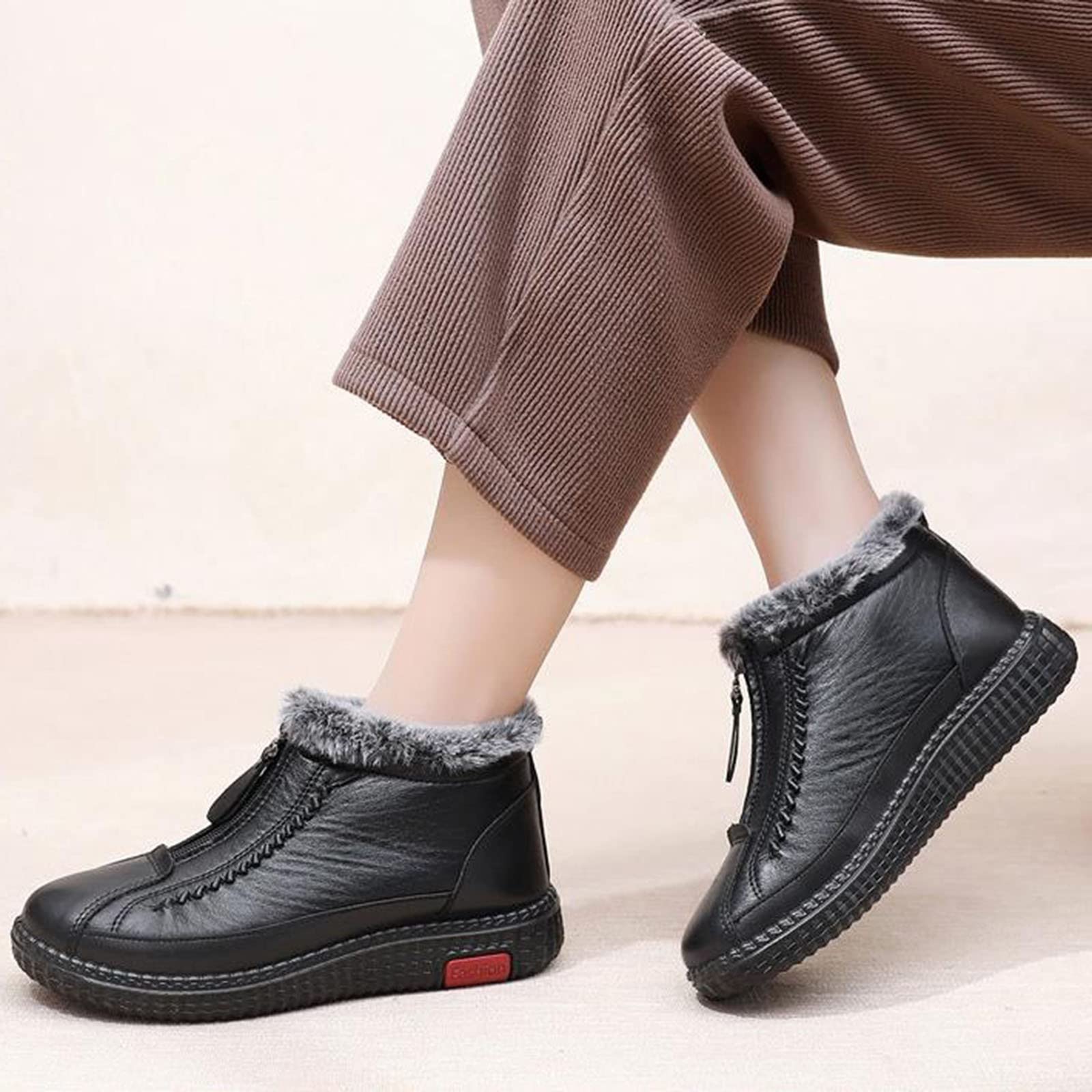 Scarpe Invernali di Stoffa Vecchia Scarpe da Donna in Cotone Stivali Imbottiti Caldi con Slip Piatti e Stivali di Cotone Stivali Pioggia Donna 37 Stivali Gomma Donna