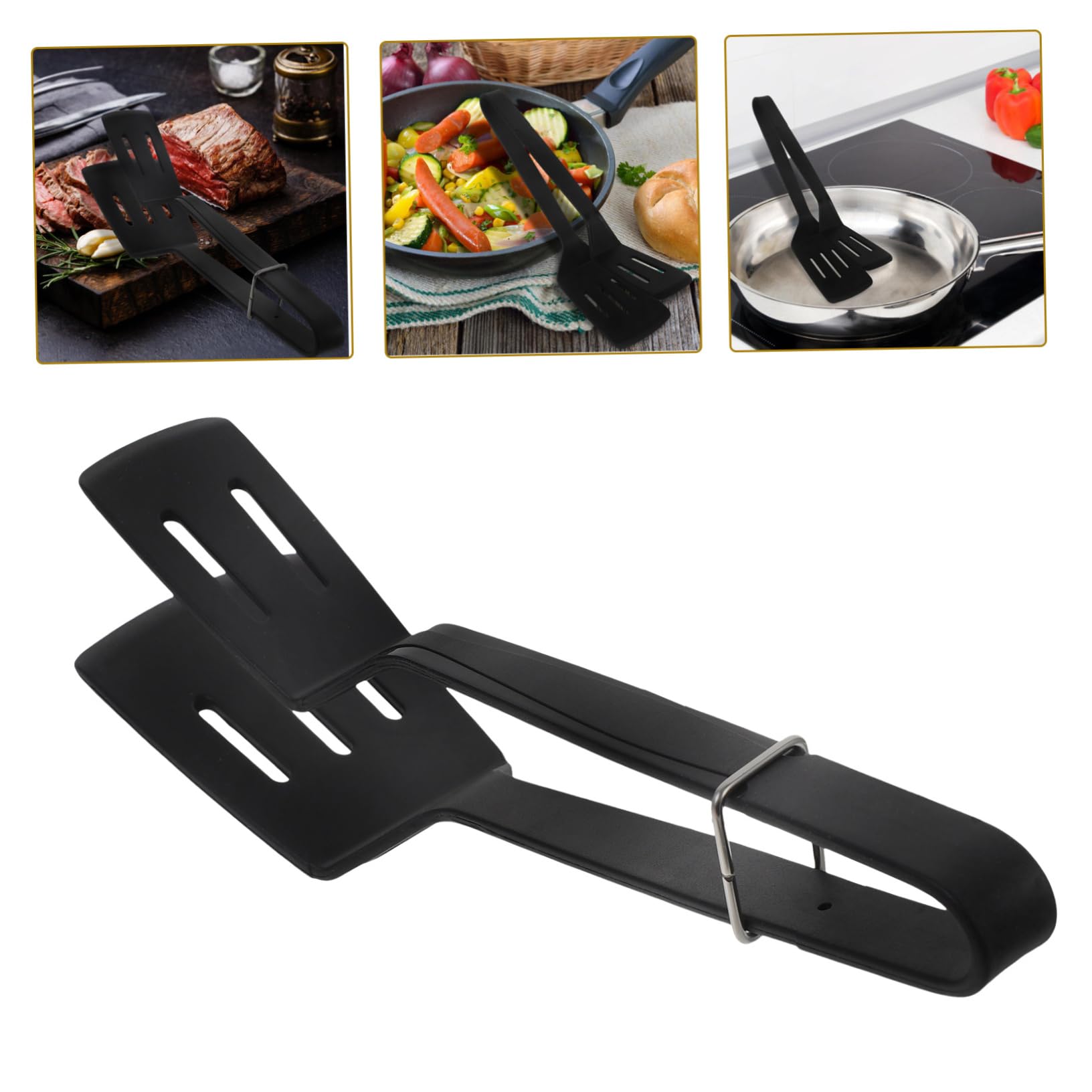 YARNOW 3 Pezzi Clip Di Bistecca In Silicone Lanciando Pala Cucina Cibo Tong Cibo Lanciando Spatola Tong Spatola Da Cucina Spatola In Silicone Tong Spatola Di Cottura Tong Cibo Spatola