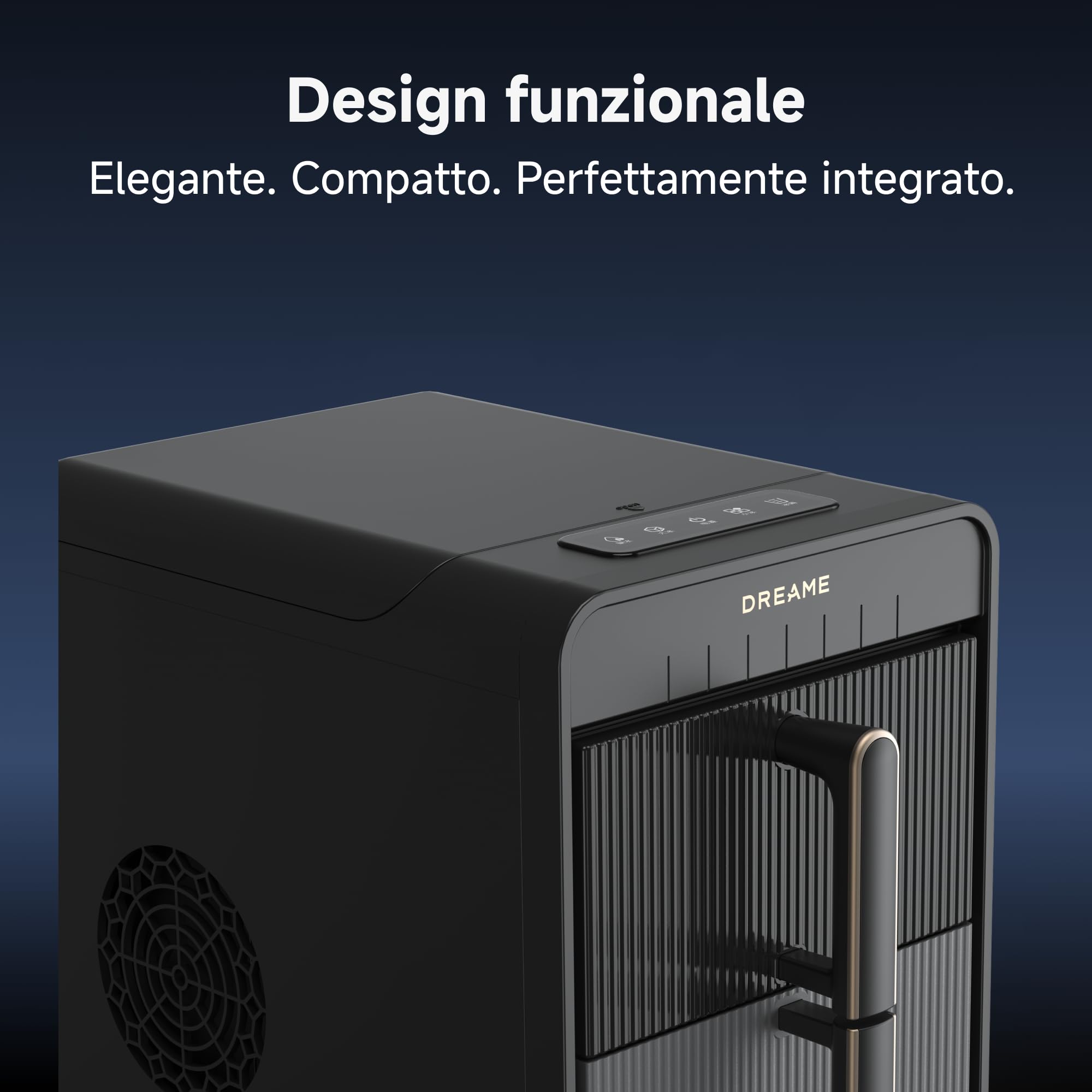 DREAME Aura Macchina per Ghiaccio a Cubetti Cavi con Produzione Rapida in 6 Minuti, Serbatoio e Cestello Separati, due Dimensioni di Cubetti, Controllo Digitale, Luce LED e Funzione Autopulente
