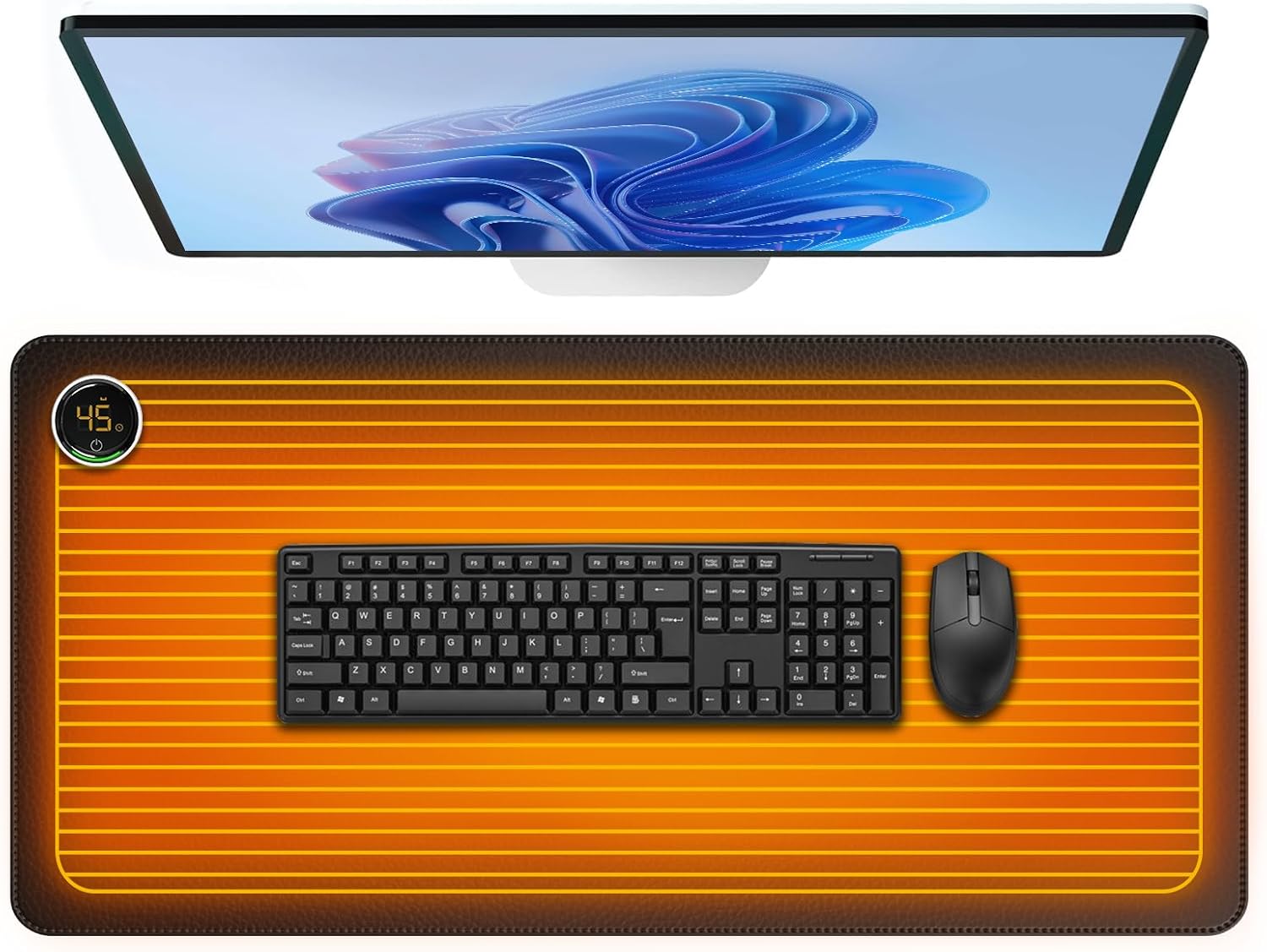 Heated Desk Pad, Warm Mouse Mat with 3 Heating Levels & 6 Auto ShutOff