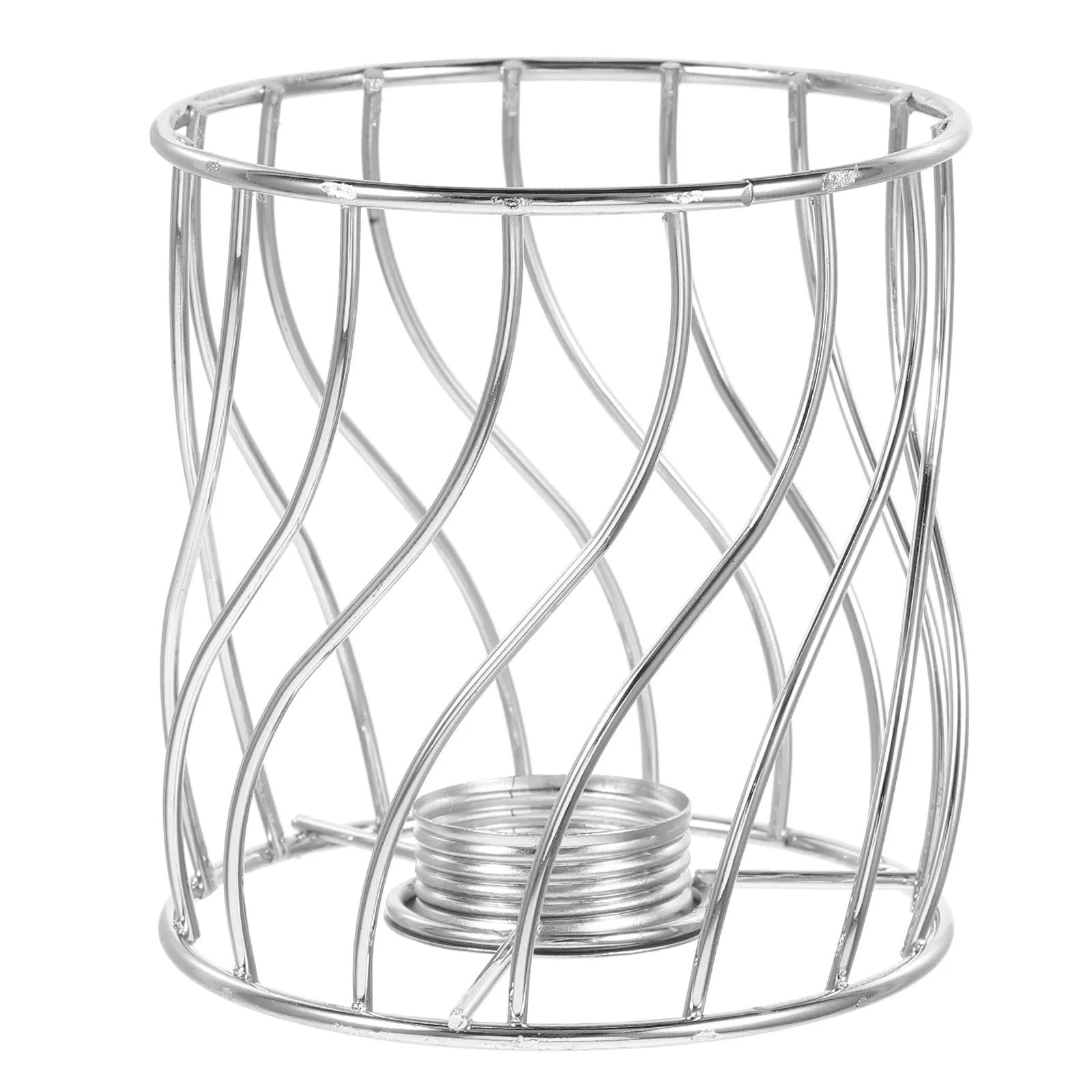 Quxetlryz One Color Metal Lamp Cover Mini Iron Birdcage Pendant Lampshade Vintage Metal Cage Lamp Shade Rustic Farmhouse Light Fixtures Ceiling Covers Hollow