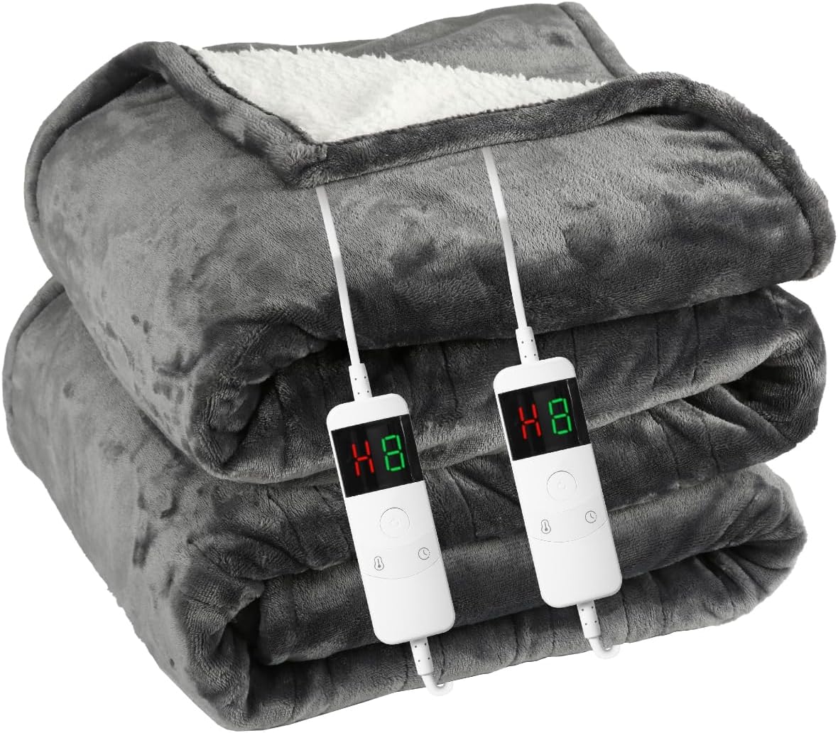 XINFUYUN Heated Electric Blanket Queen Size, Heating