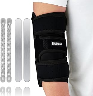 Elbow Brace for Cubital Tunnel Syndrome, Ulnar Nerve Brace, Elbow Splint for Sleeping with 4 Removable Metal Splints for Tendonitis, Arthritis, Tennis, Golf, Pain Relief for Men Women Right