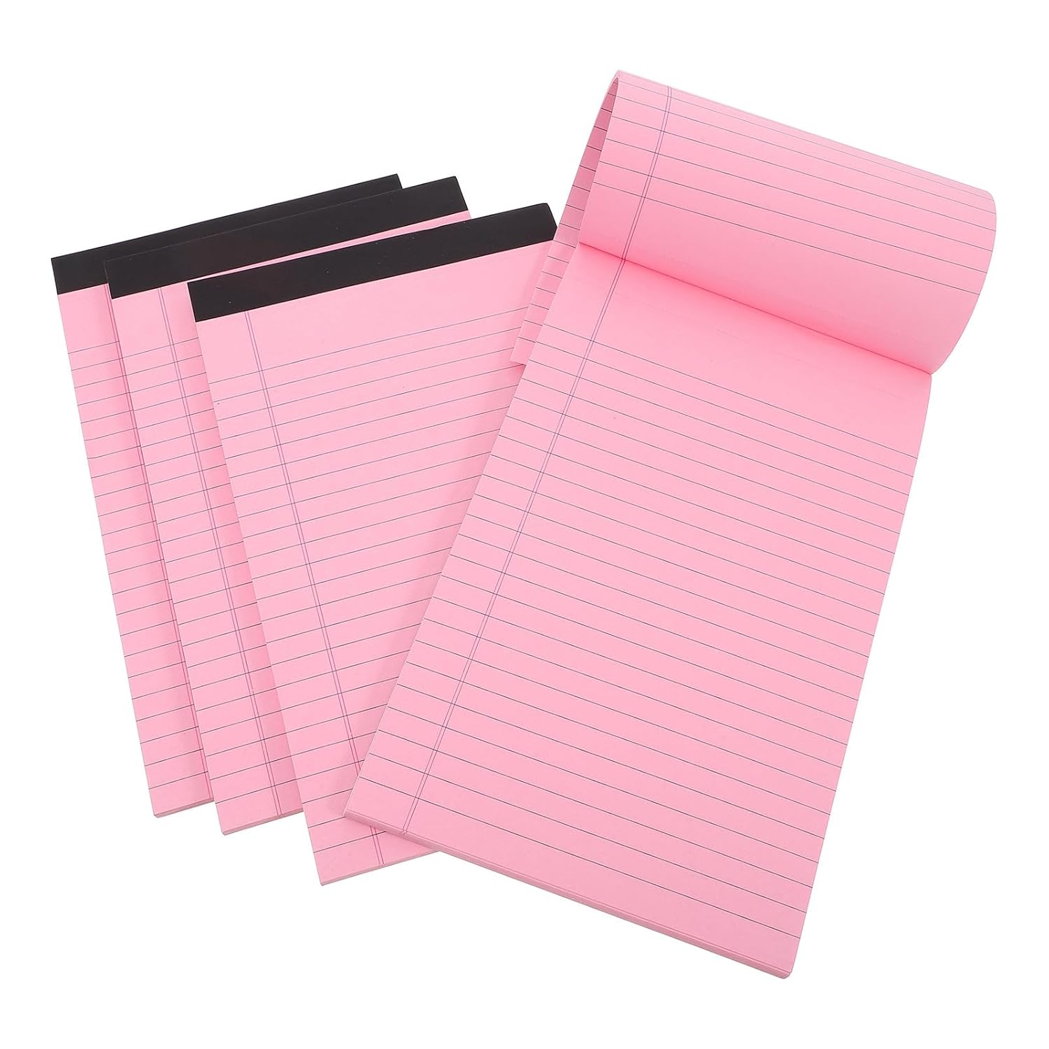 NULYLU 4pcs A5 Red Lined Legal Memo Pads Tearable Notebooks Portable Note Books for Office School and Personal Use