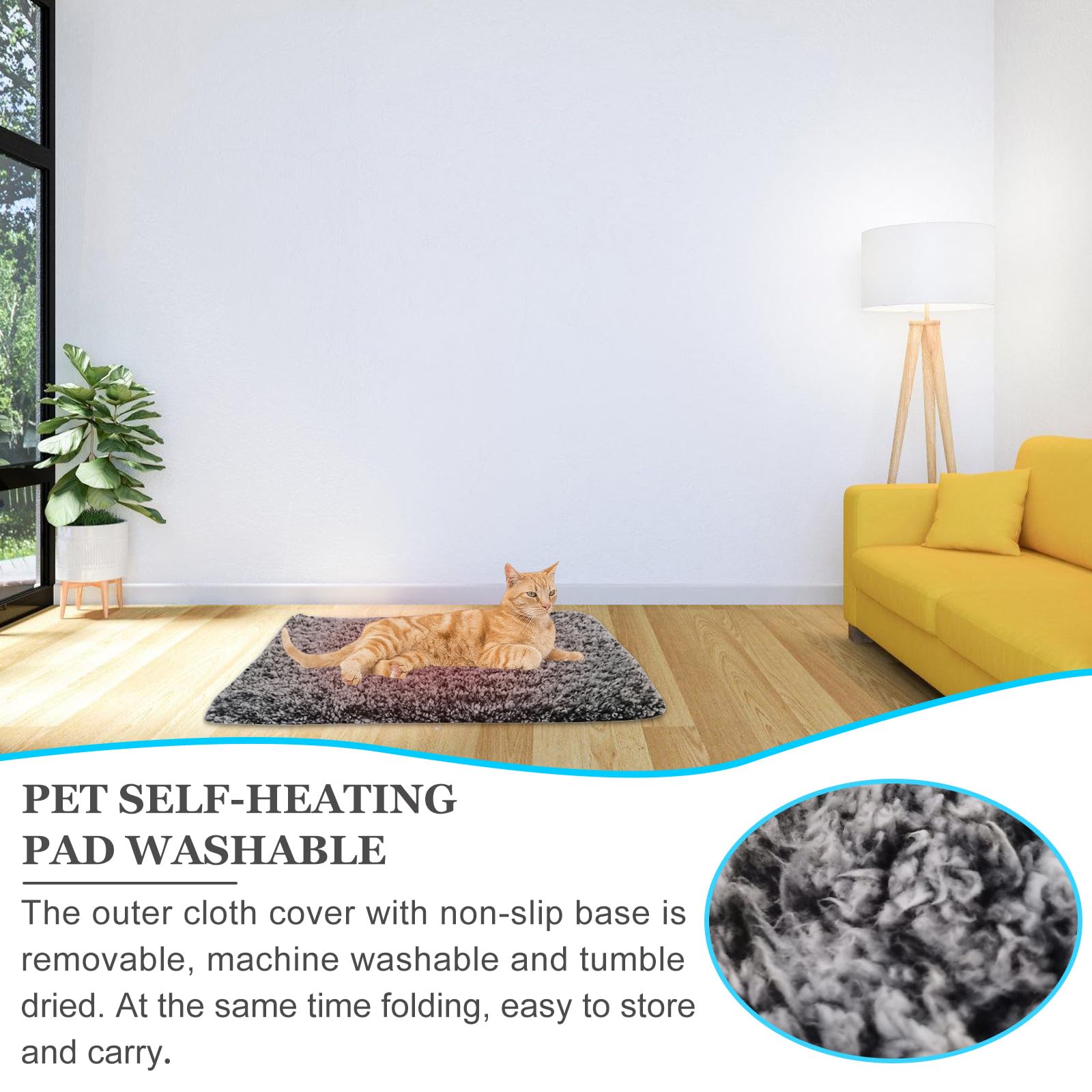 Selbstheizende Decke für Katzen & Hunde: Katzenbett Selbstheizende Decke Katze waschbar abnehmbar Hundedecke flauschig Wärmedecke ohne Strom Selbstwärmende, für Katzen und kleine Hunde (48x70cm)