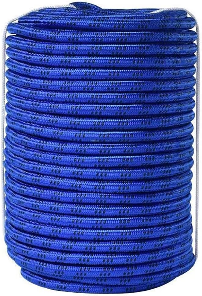 Blue Double Braided Polyester Rope, 1141-14991 LBS Breaking Strength Arborist Rigging All-Purpose Rope for Camping Swing Tree Work Docking Clothesline Bunlded(6mm,10m)