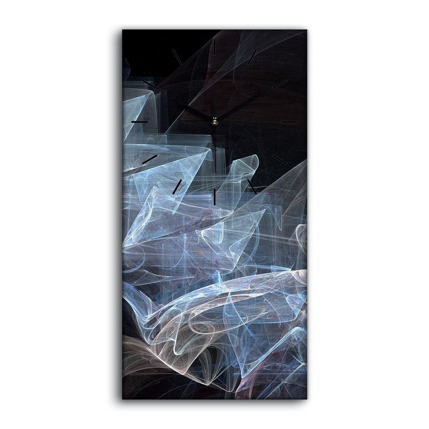 Peinture Fractale Abstraite Horloge sur Toile Premium Mains Noires