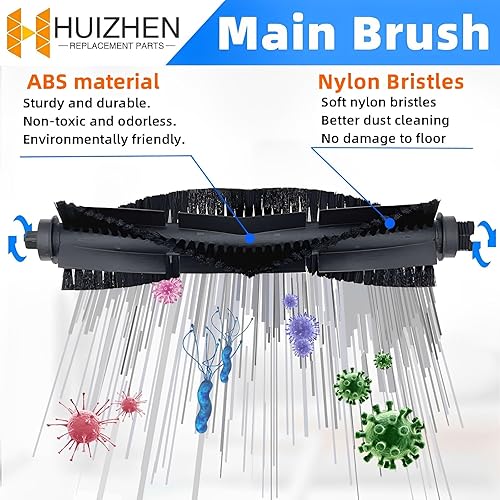 Miniatura 4 de Piezas de repuesto compatibles con accesorios de aspiradora robot WYZE, 2 cepillos principales naranjas, 6 cepillos laterales, 6 filtros Hepa, 1