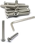 iexcell 100 Pcs SAE #10-24 x 3/8", 1/2", 5/8", 3/4", 1" Stainless Steel 304 Hex Socket Button Head Cap Screws Bolts Assortment Kit