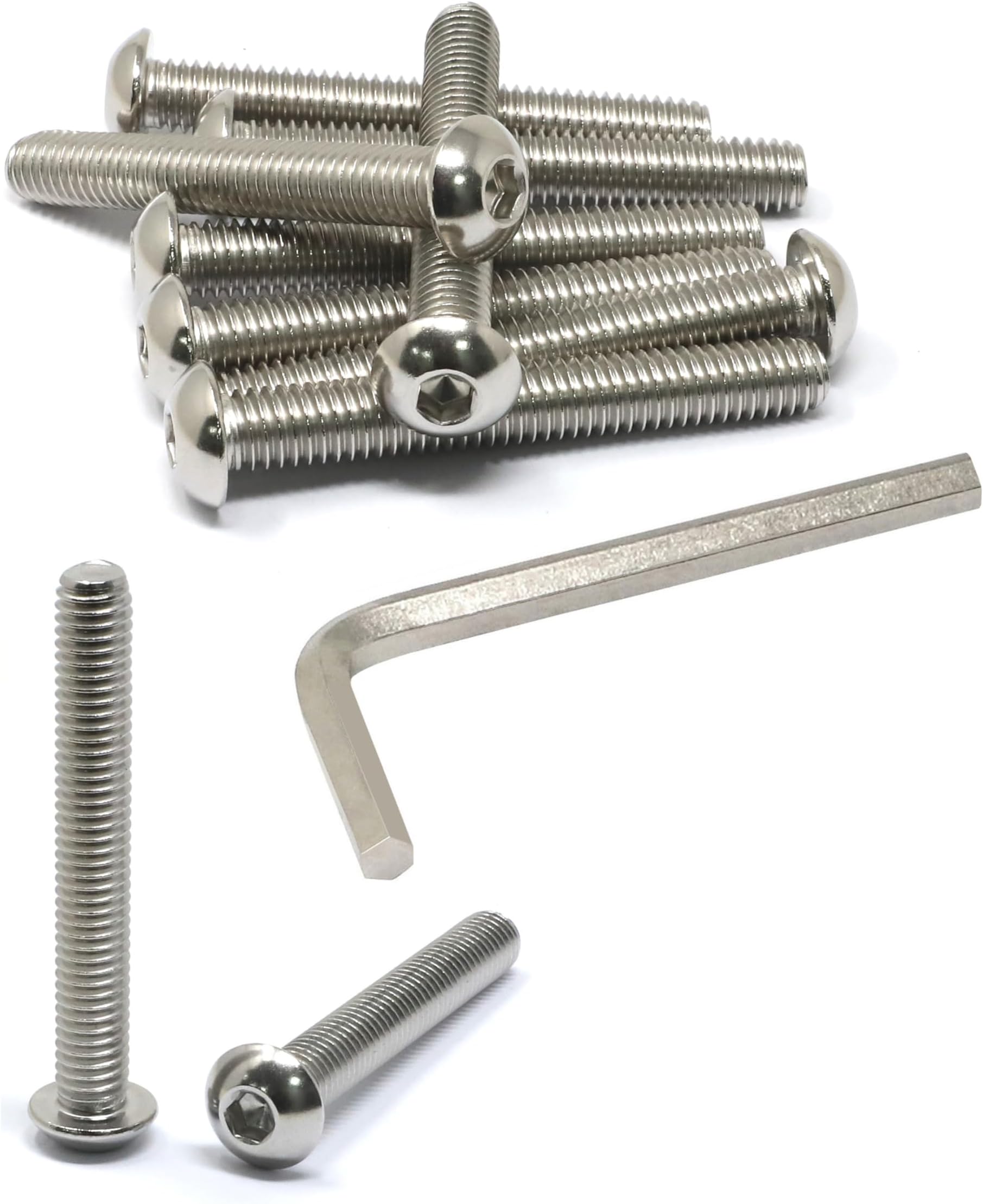 iexcell 10 Pcs 3/8-16 x 2-3/4″ Stainless Steel 304 Hex Socket Button Head Cap Screws Bolts Kit