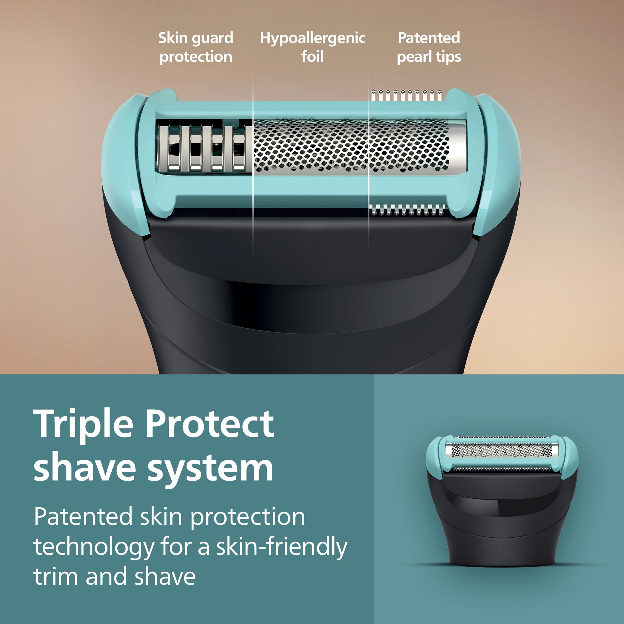 Philips Body Groomer 5000 Series - Trimmer for Men with Triple Protect Shave System, Intimate Trim & Shave, Foldable Back Attachment, 100% Showerproof, 100 Min. Runtime, Model BG5480/15 — view 4