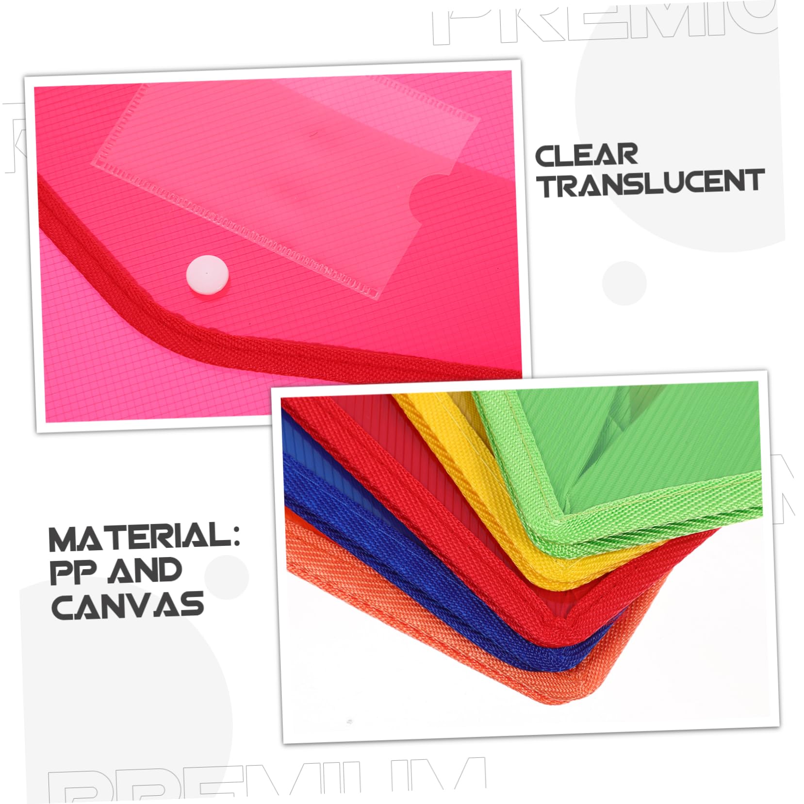 NUOBESTY Cartella Portadocumenti A4 Da 5 Pezzi Con Bottone Automatico Borsa Portaoggetti in Plastica Per Ufficio Organizer Per Documenti