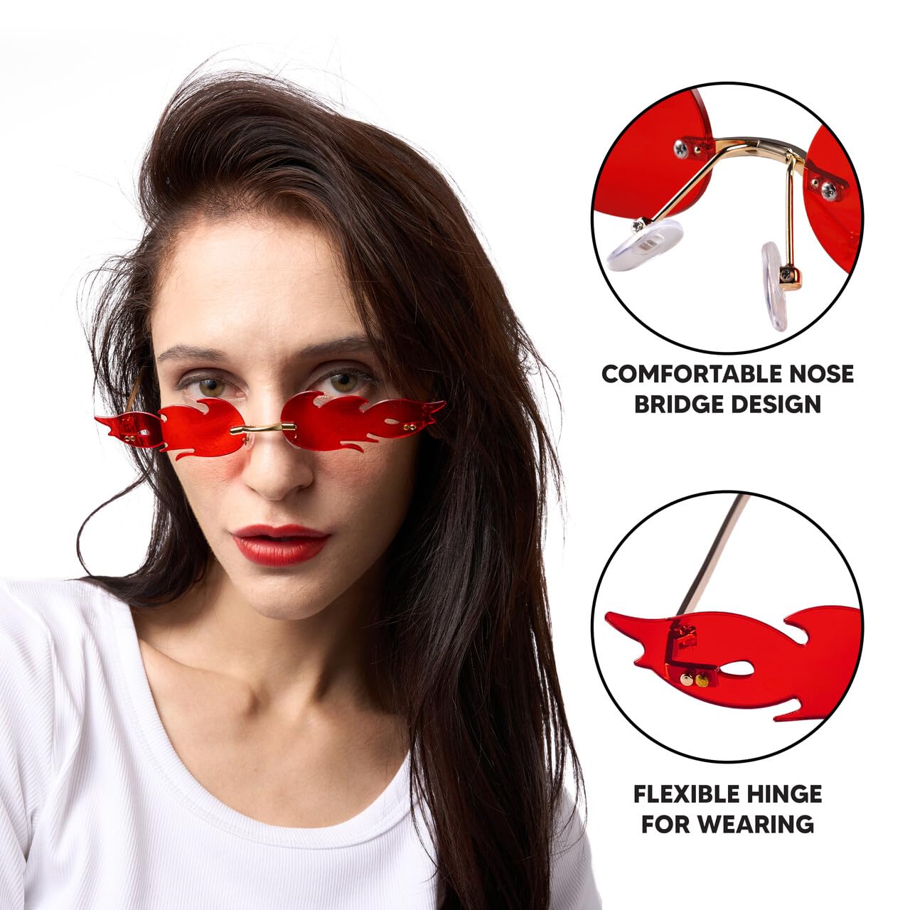 Amazon.com: Spooktacular Creations Red Flame Glasses  display picture 3