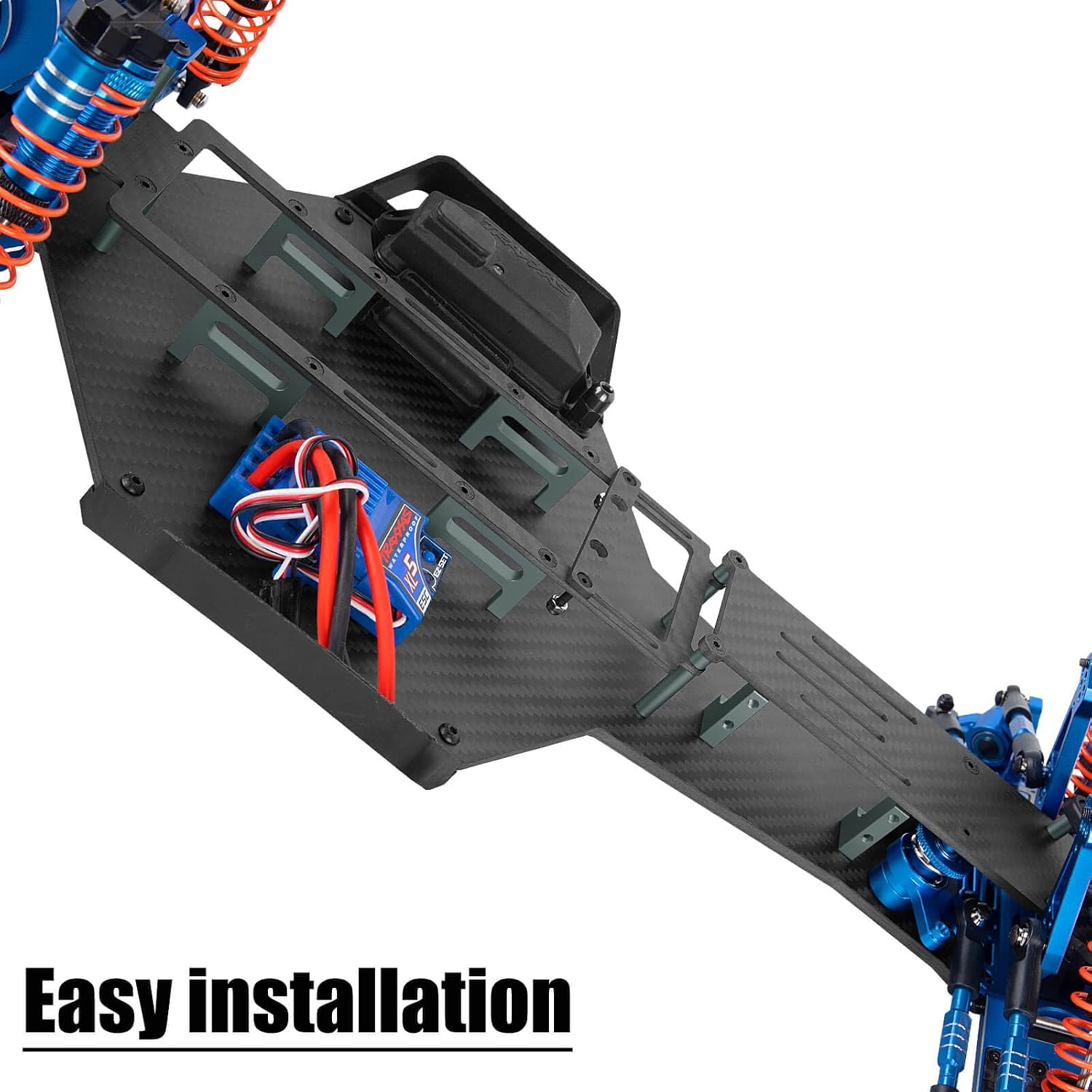 Upgrades Parts for 1/10 Slash 2WD LCG,RC Carbon Chassis Armor Skid Plate,RC Carbon Fibre Chassis Protect Armor Skid Plate Guard Hops Up,Replaces #5830,Titanium