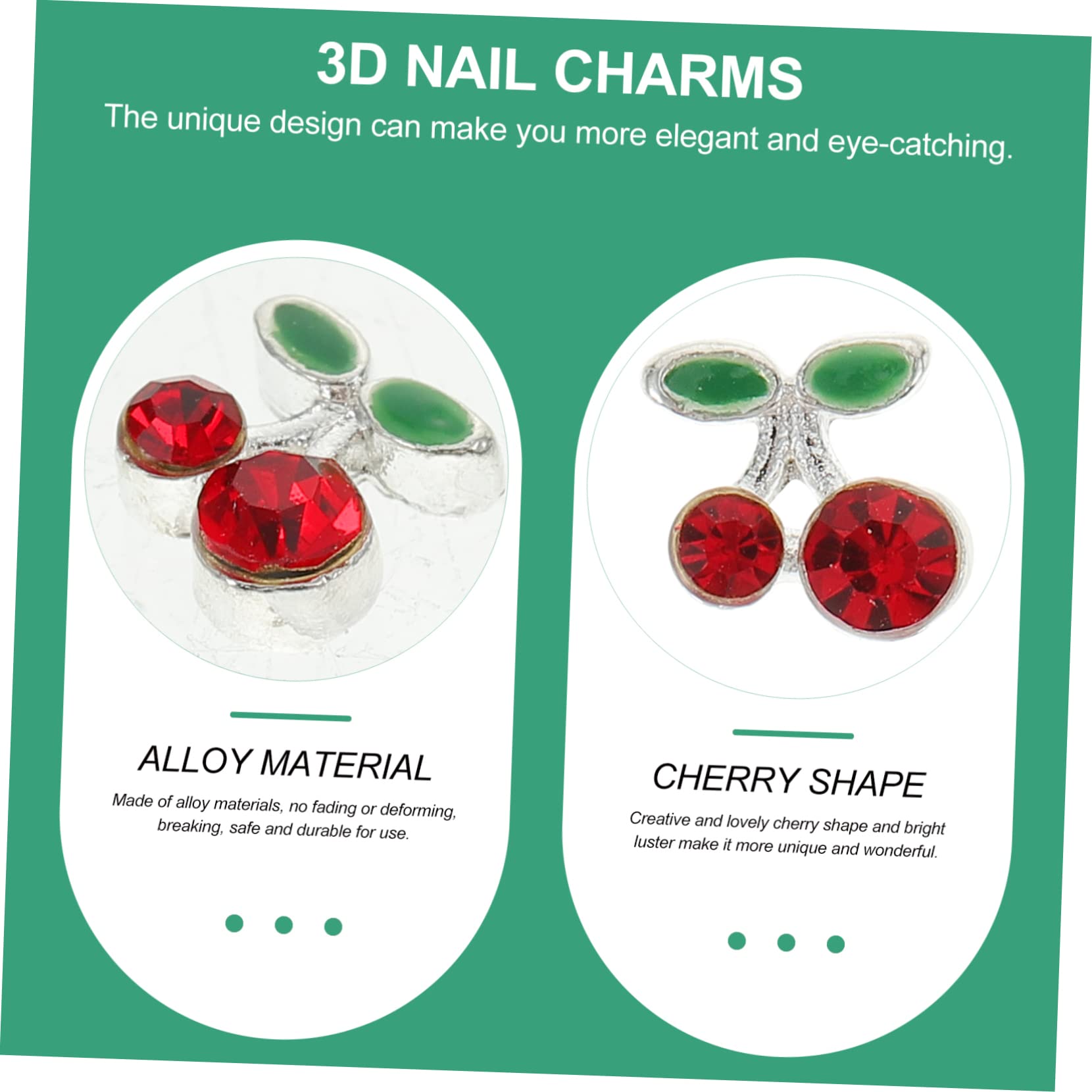 POPETPOP 108 Piezas Pegatinas De Uñas De Cereza Pedrería De Manicura De Cereza Rebanadas De Uñas Encantos De Arte De Uñas De Cereza Encantos De Uñas Astillas De Uñas 3d Aleación Clavo