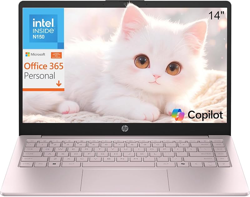14" Laptop for Home & Student, Intel N150, 128GB UFS, Windows 11 Home | 2026 Edition, WiFi 6, Microsoft Office 365, Fast Charging, Long Battery Life, Copilot AI for Everyday Work, Study & Home Use
