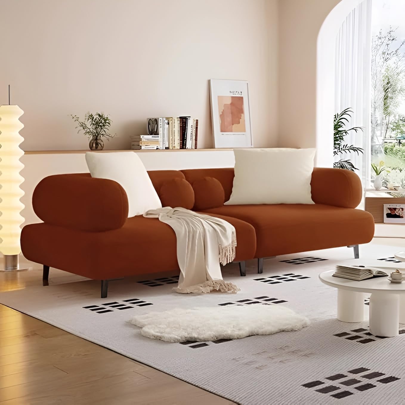 Style Creative 3-Seater Sofa – Modern Elegance for Your Living Room (Caramel)