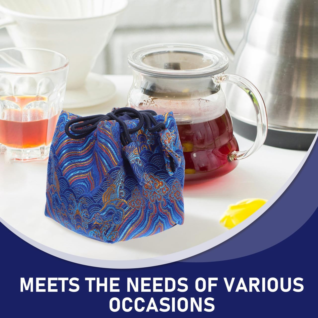 ULTECHNOVO Thickened Travel Tea Set Storage Bag Compact Organizer for Tea Utensils Teapots Cups Portable Accessories Pouch for Home Travel